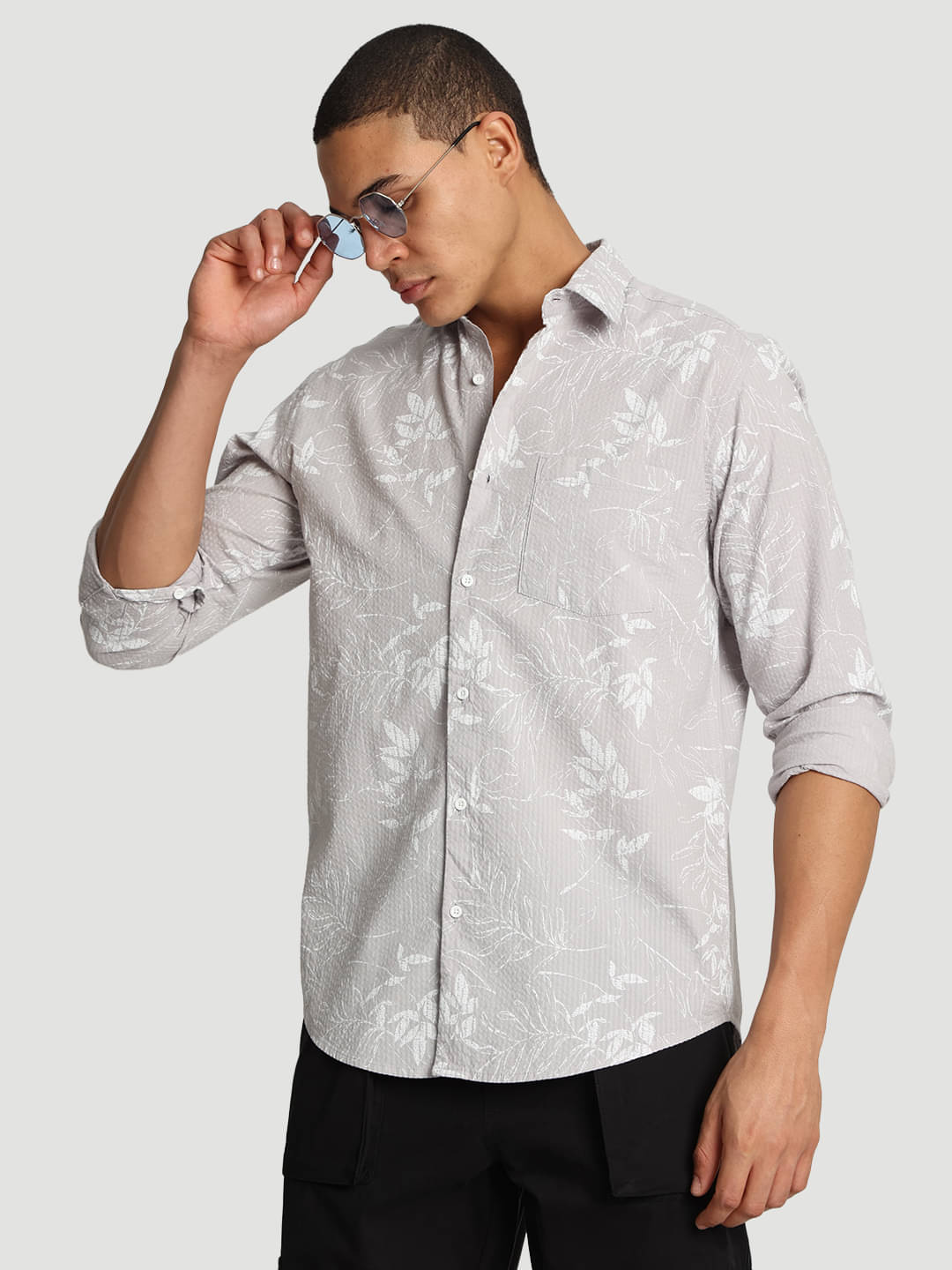 IVOC 100% Cotton Regular Fit Printed Full Sleeves Men's Casual Shirt - Grey ( Pack of 1 ) IVOC 100% Cotton Regular Fit Printed Full Sleeves Men's Casual Shirt - Grey ( Pack of 1 )