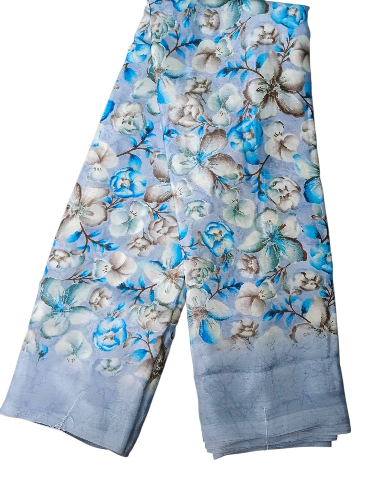     			Jasv Crepe Solid Leheriya Saree With Unstitched Blouse Piece ( Blue )