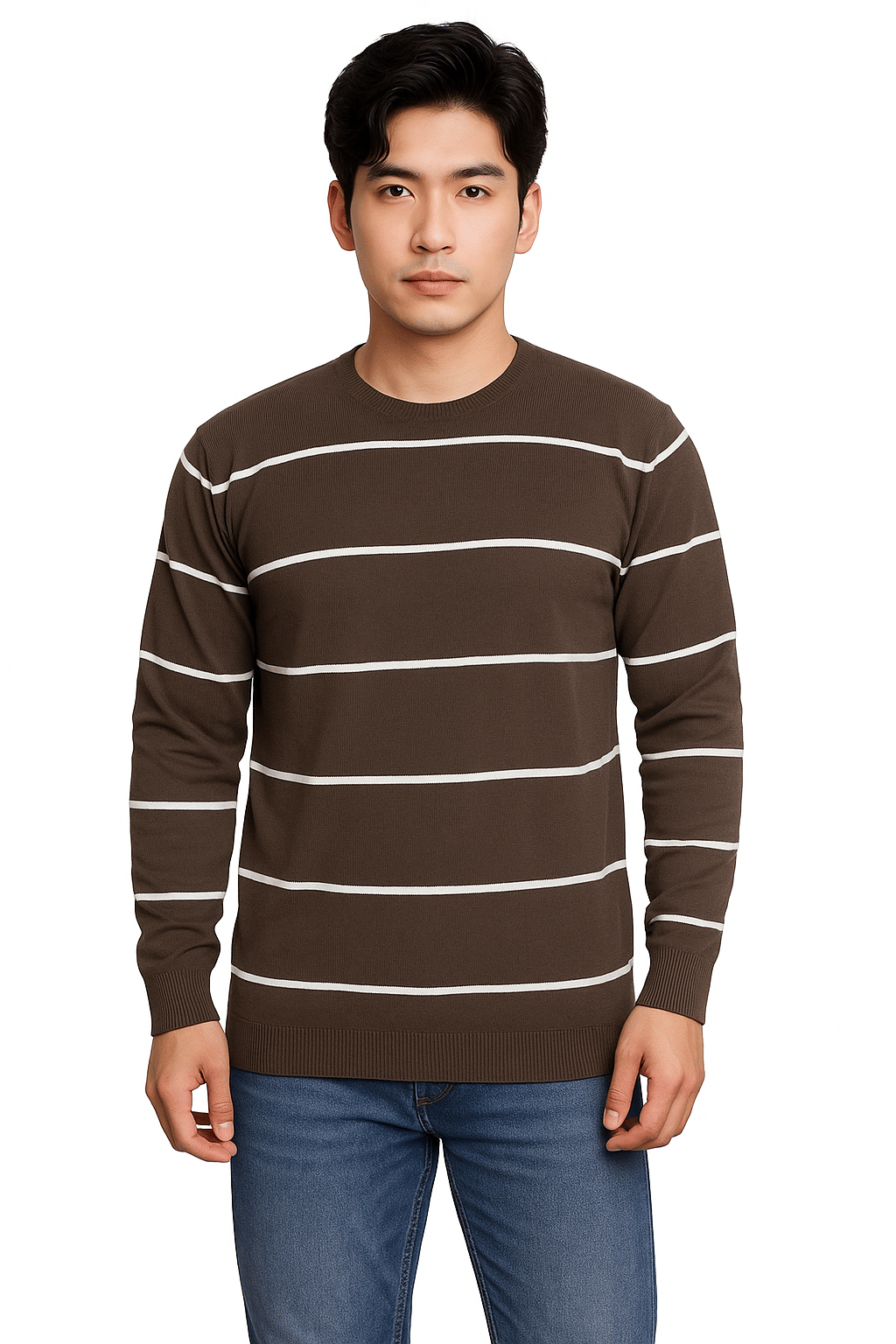     			MD By Mathra Dass Woollen Blend Round Neck Men's Full Sleeves Pullover Sweater - Brown ( Pack of 1 )