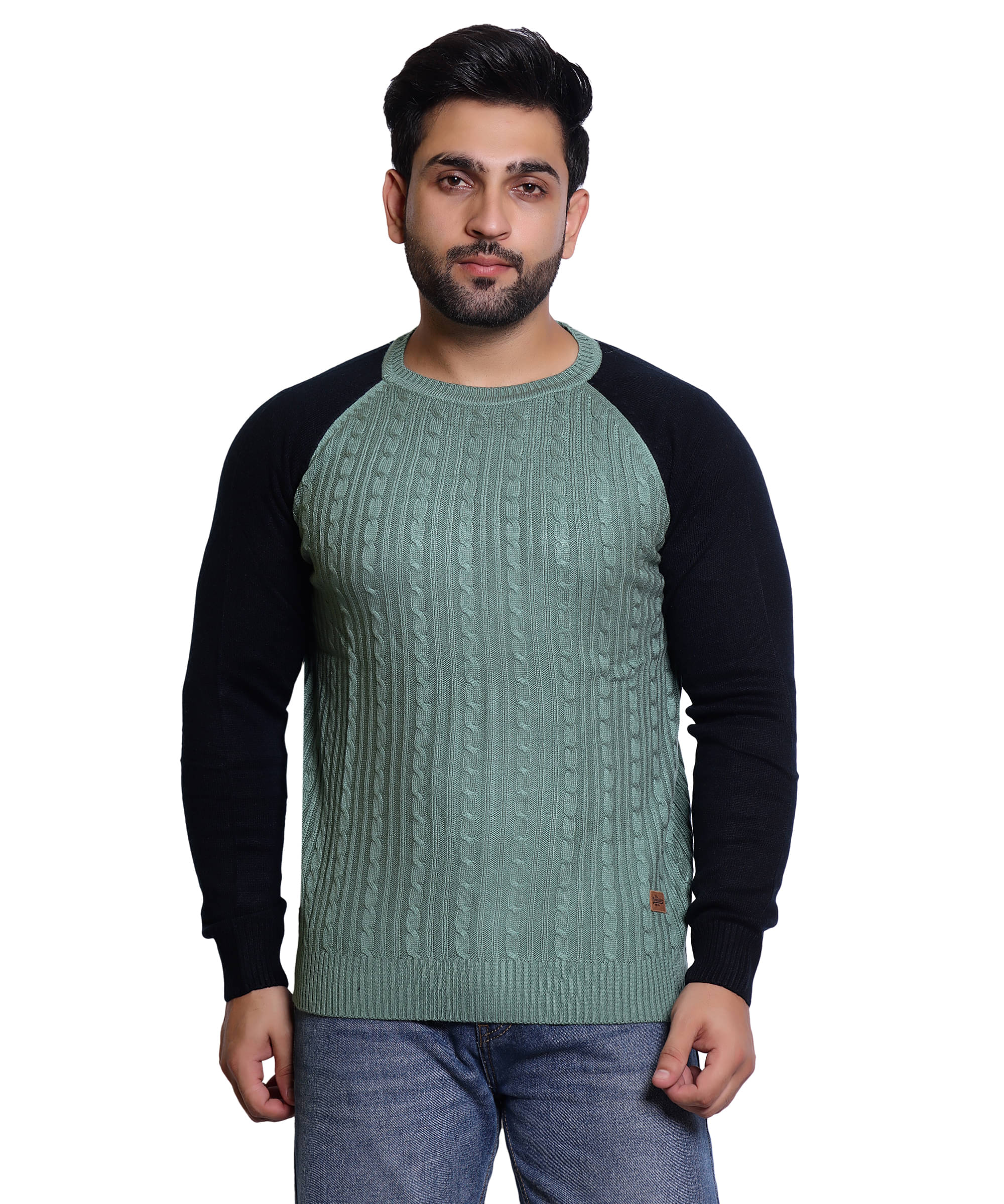     			MD By Mathra Dass Woollen Blend High Neck Men's Full Sleeves Pullover Sweater - Green ( Pack of 1 )