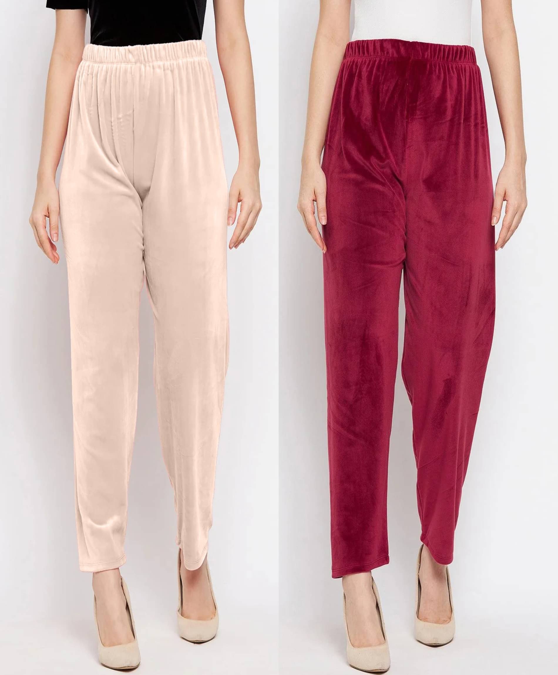     			MISS MEBINO Velvet Solid Women Pyjama ( Multi Color )