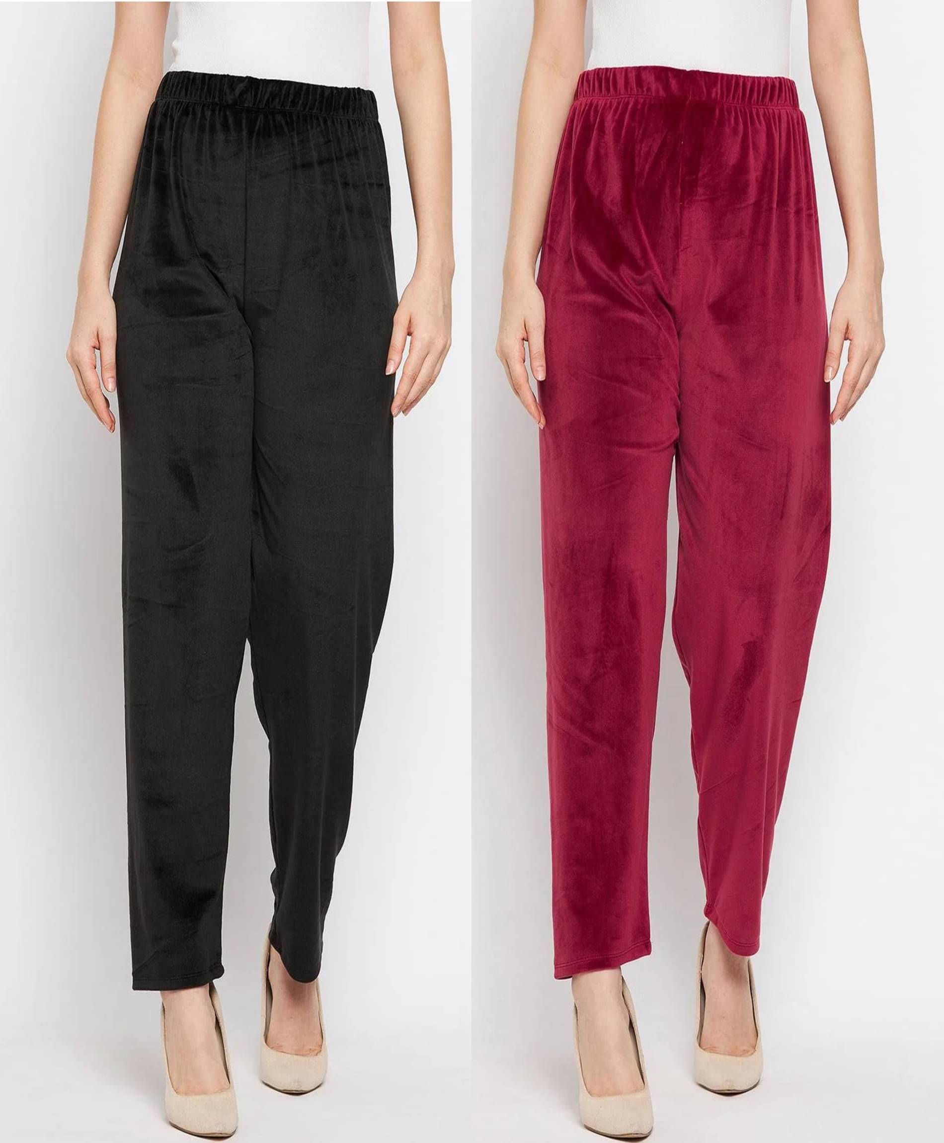     			MISS MEBINO Velvet Solid Women Pyjama ( Multi Color )