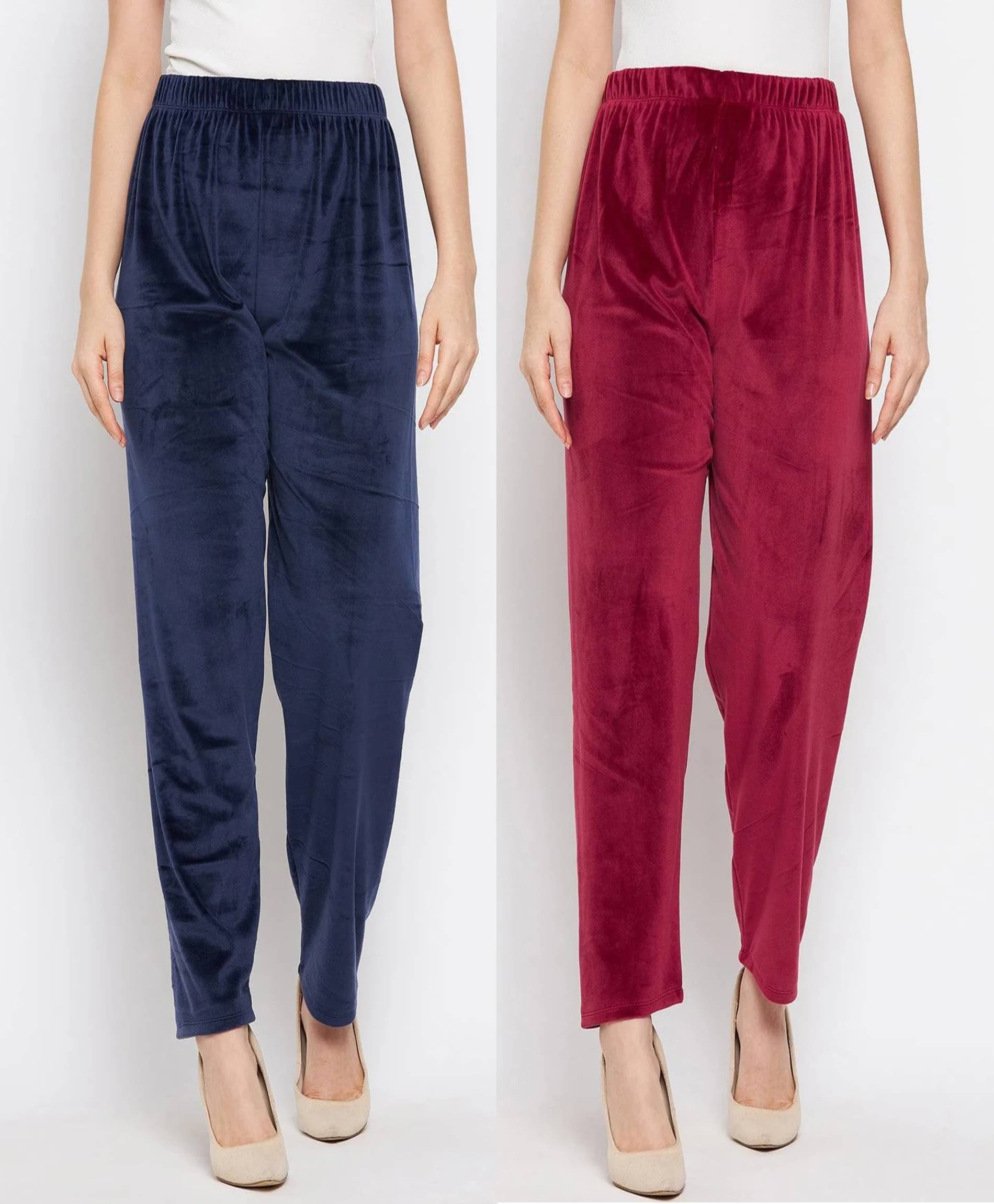     			MISS MEBINO Velvet Solid Women Pyjama ( Multi Color )