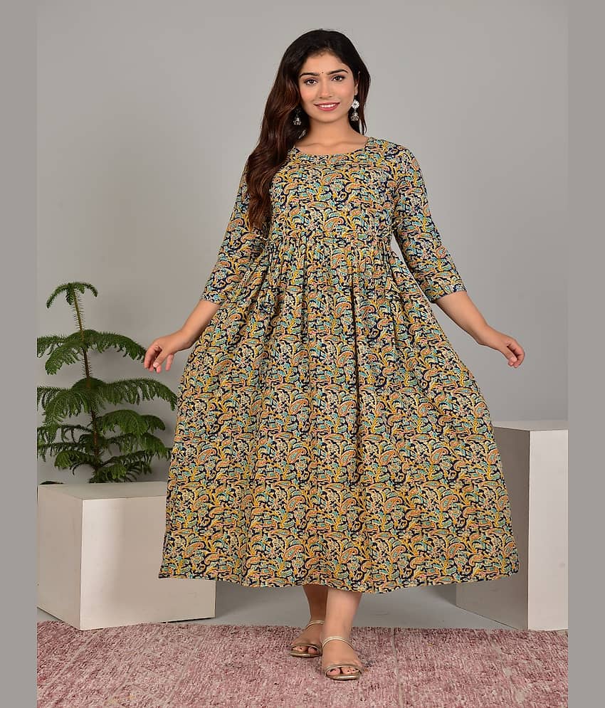Nevisha Style Women Cotton Printed Anarkali Kurti ( Multicoloured ) - Kurtis, Tunics | Buy online on ZillyBuy