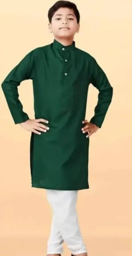 SPARSH ETHNICS Boys Cotton Blend Green Kurta Pyjama Set ( Pack of 1 ) SPARSH ETHNICS Boys Cotton Blend Green Kurta Pyjama Set ( Pack of 1 )