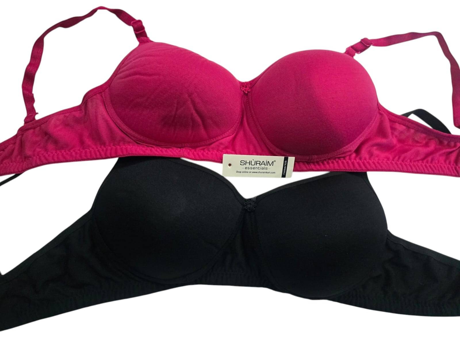     			Shuraim essentials Pack of 3 Cotton Blend Lightly Padded T-Shirt Bra For Women ( Multicolor 3 )