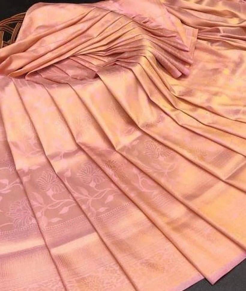     			Spetila Silk Blend Woven Design Kanjeevaram Sarees With Unstitched Blouse Piece ( Pink )