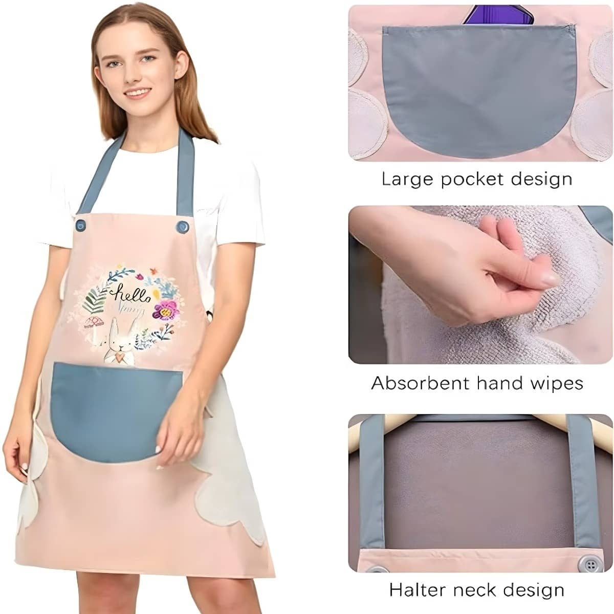 Suraj Enterprises PVC Printed Kitchen Apron with 1 Center Pocket ( Pack of 1 )