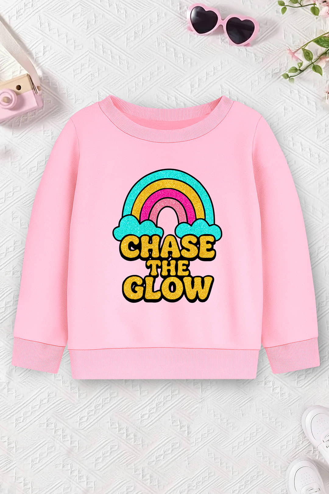 Trampoline Pack of 1 Girls Fleece Sweatshirt ( Light Pink )