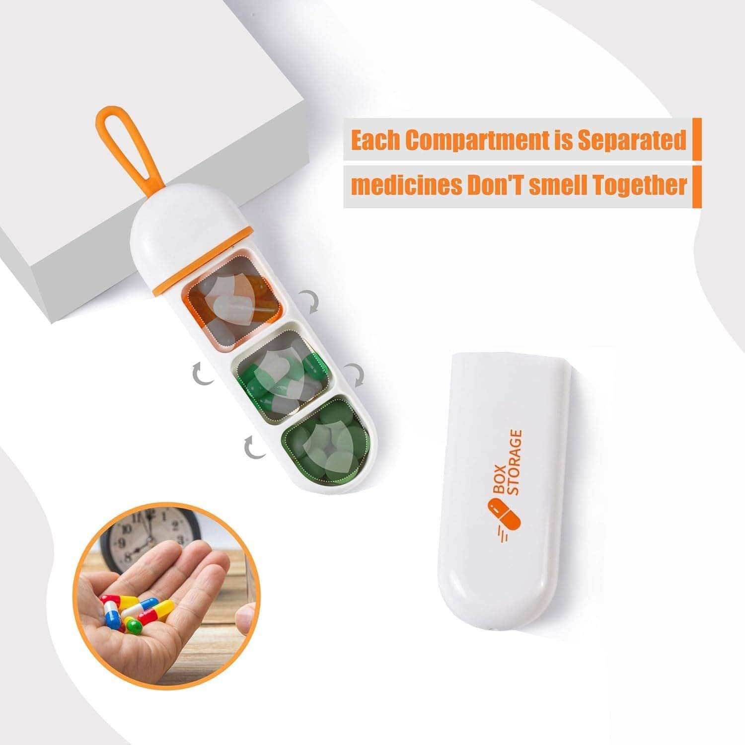     			Travel Pill Organizer Box for Travel & Home | Weekly 7 Day Medicine Storage Case | Portable Mini Pill Container | Waterproof Pill Box for Tablets & Vitamins | Pocket Size Medicine Dispenser | Lightweight Travel Pill Holder