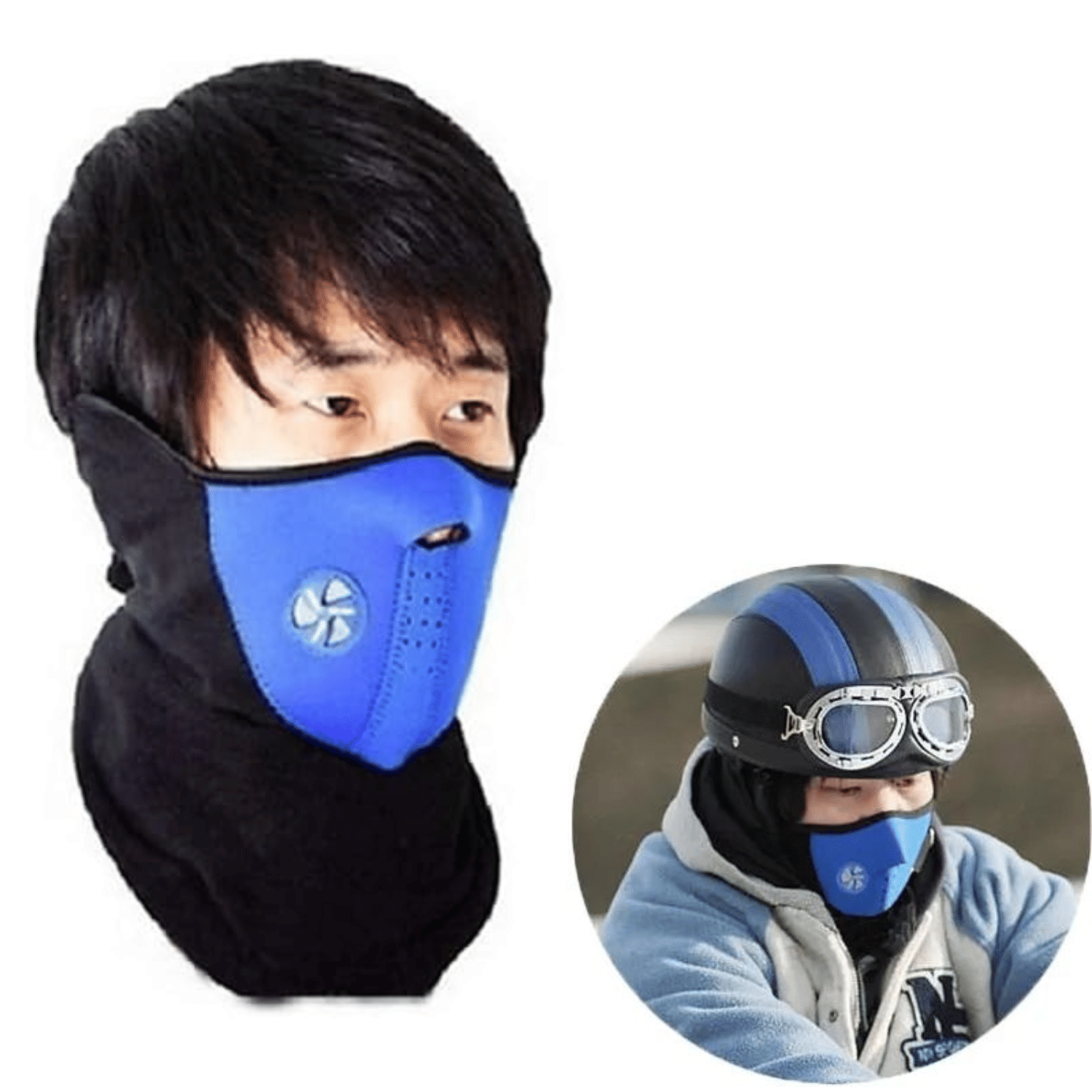     			Aksmit Pack Of 1 Half Face Mask Windproof Balaclava Protection Neck Warmer Unisex Black