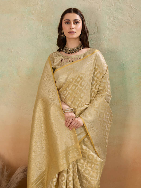 BFM Tissue Woven Regular Saree With Unstitched Blouse Piece ( Gold ) BFM Tissue Woven Regular Saree With Unstitched Blouse Piece ( Gold )