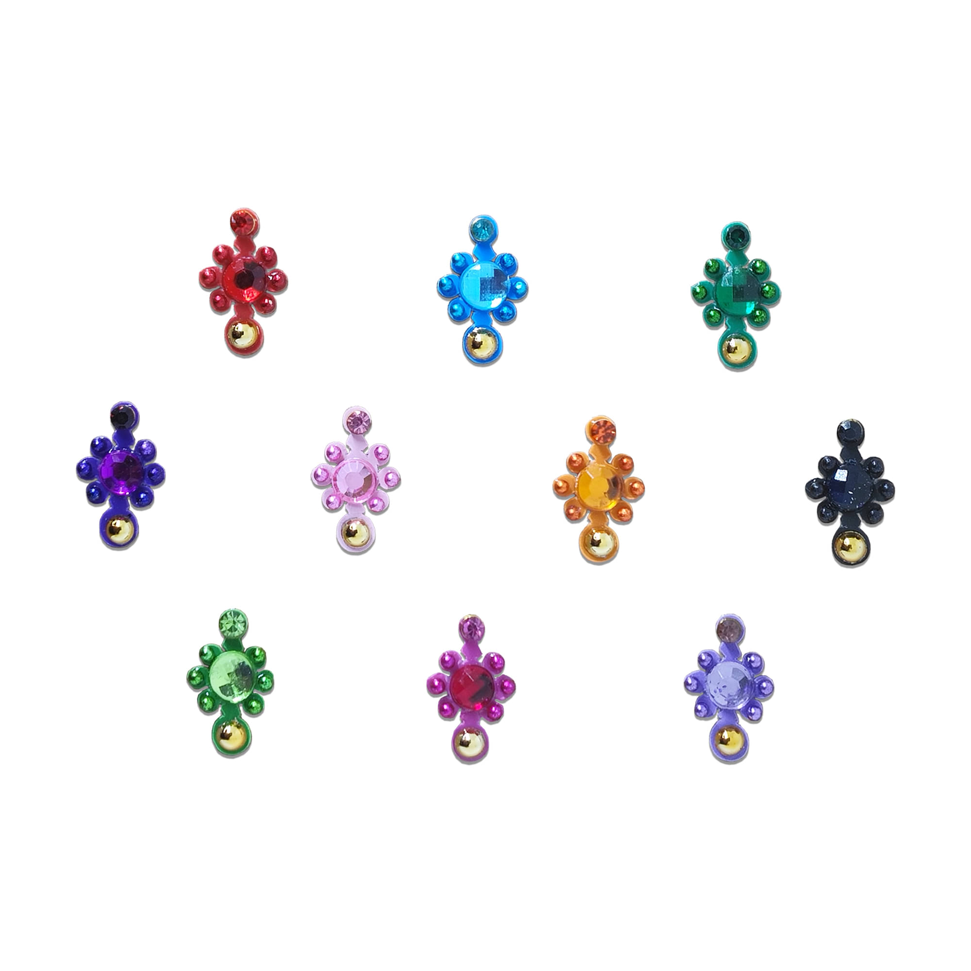     			Comet Busters Elegant Multicolor Artistic Abstract Bindi Crafted from Diamond, Shiny Beads for Bridal Wear