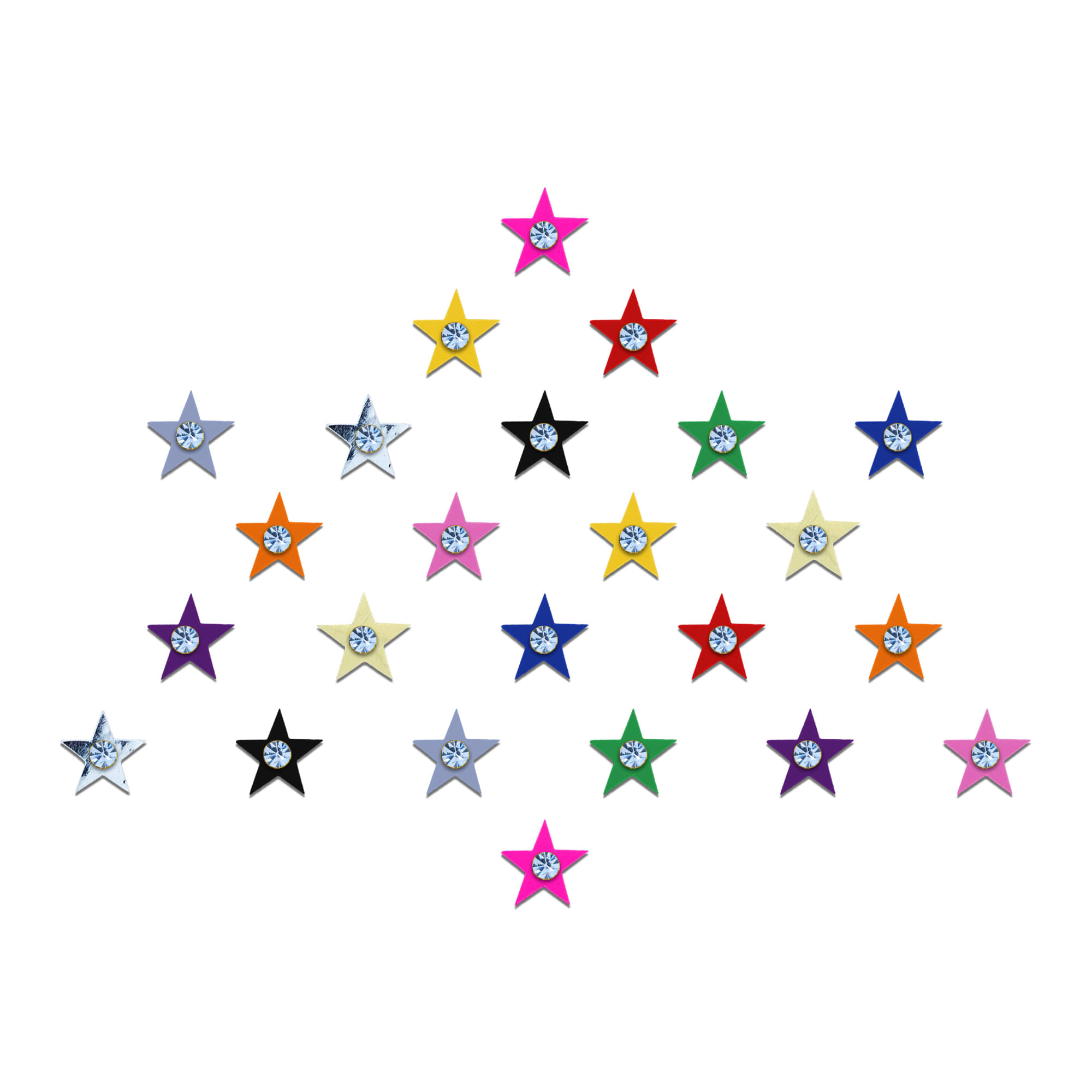 Comet Busters 24 Pcs Traditional Multicolor Star Bindi Made with Premium Diamond, Pvc Comet Busters 24 Pcs Traditional Multicolor Star Bindi Made with Premium Diamond, Pvc