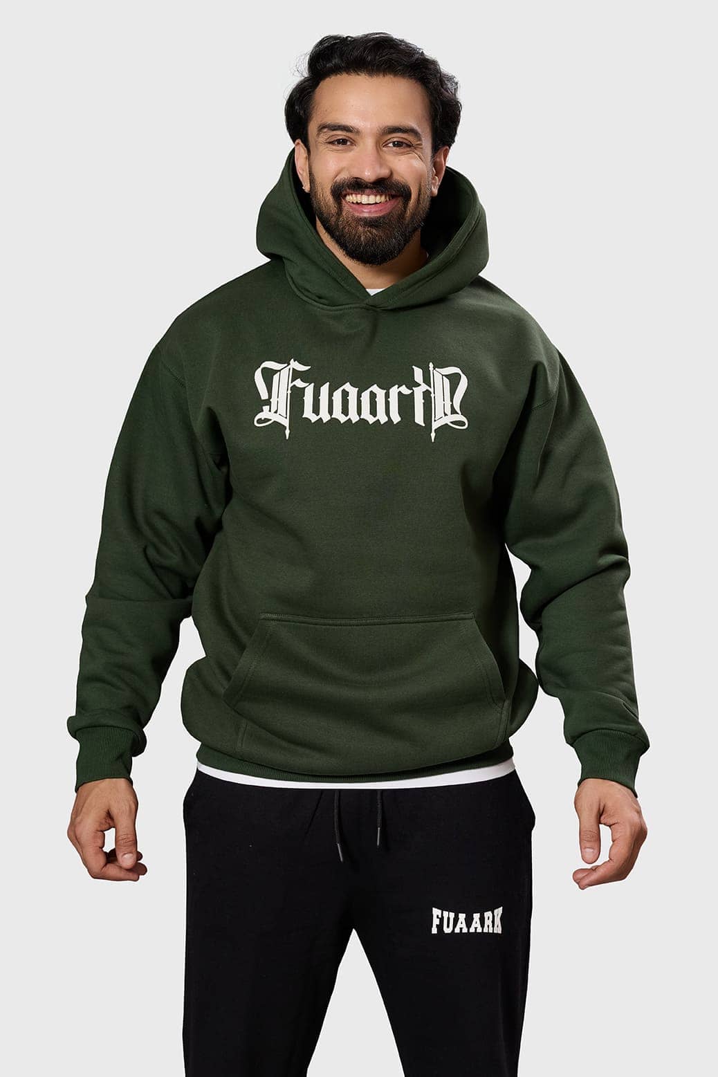 Fuaark Cotton Hooded Men's Sweatshirt - Olive ( Pack of 1 )