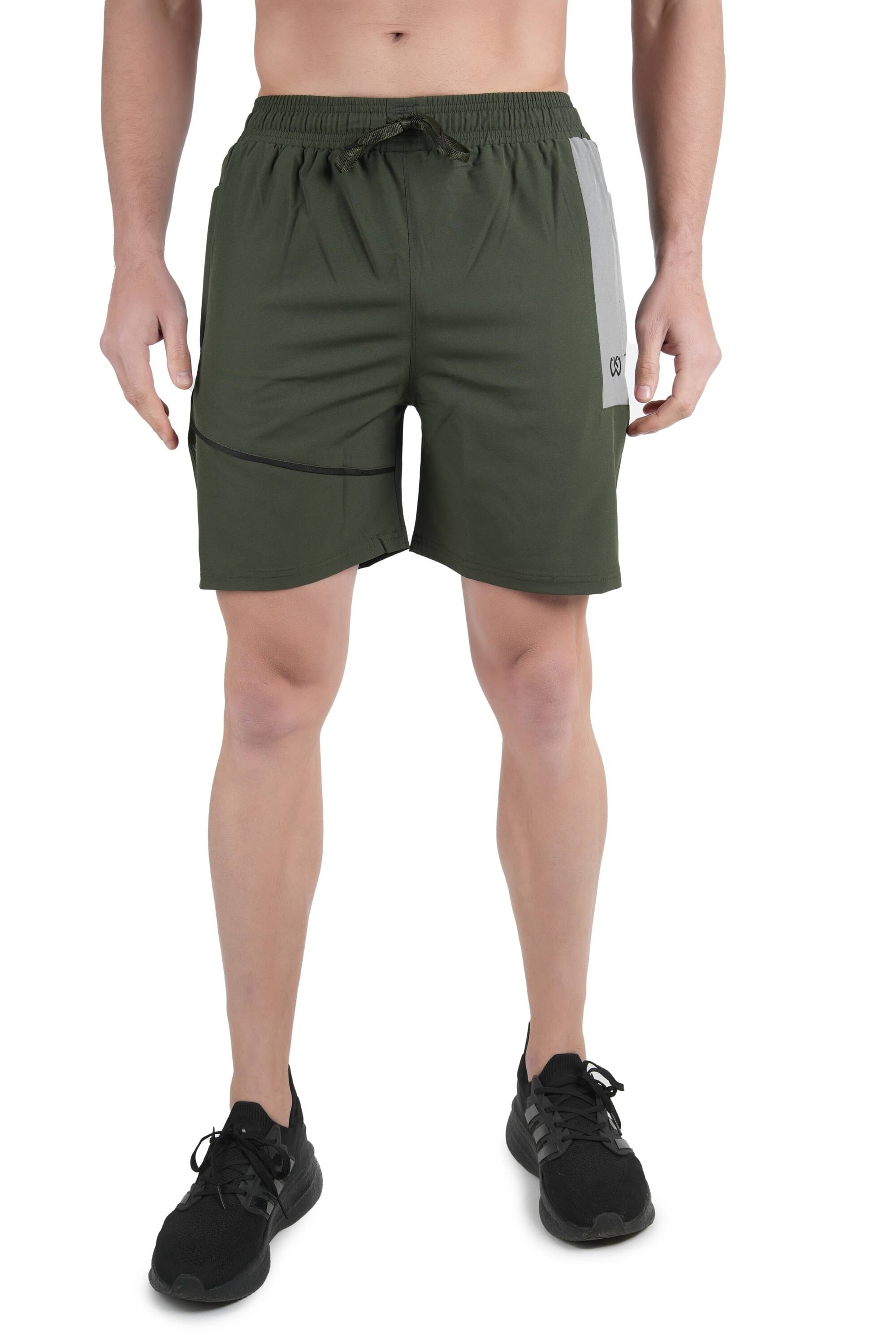     			KWINGS Olive Green Lycra Men's Running Shorts ( Pack of 1 )