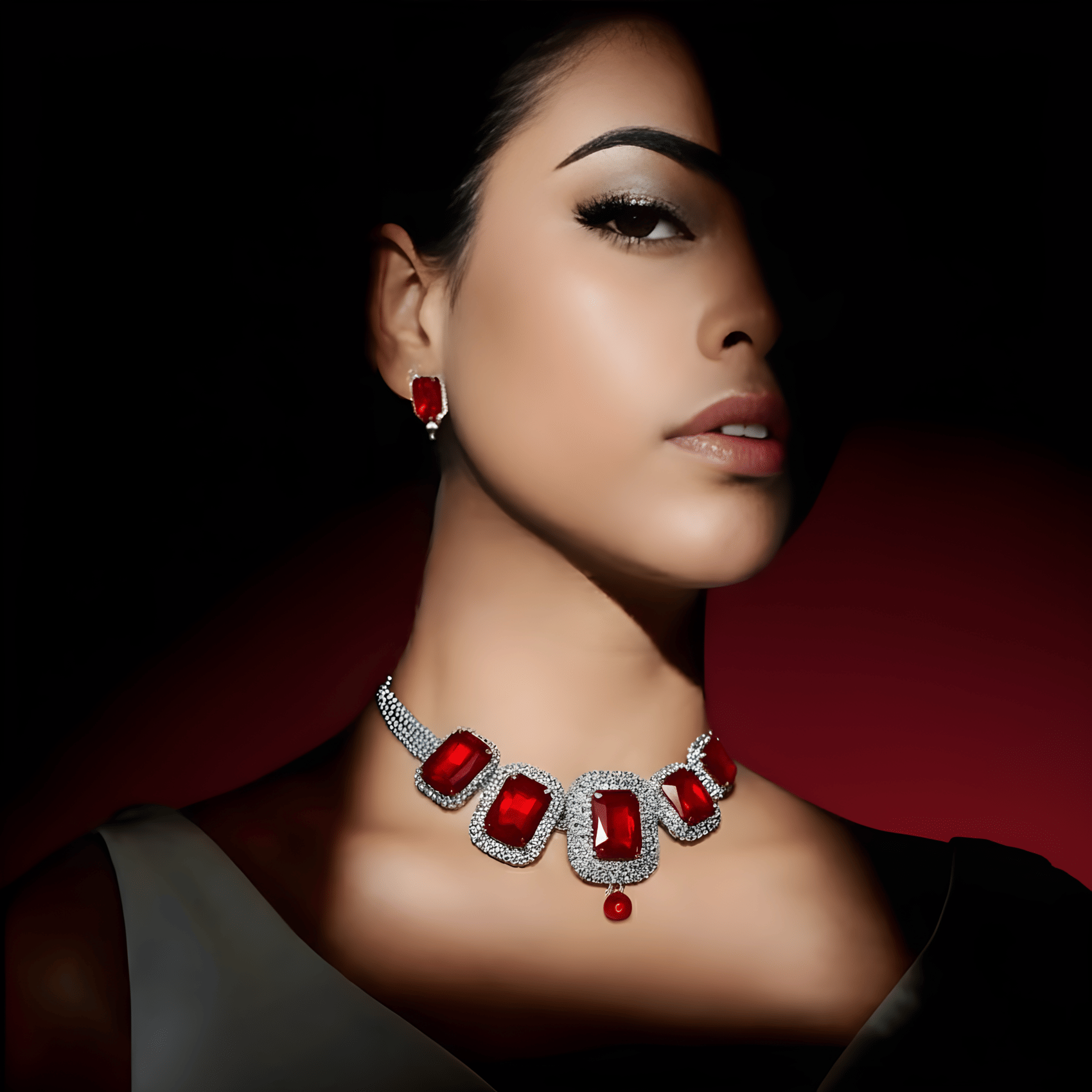     			LAAZ Red Alloy Necklace Set ( Pack of 1 )