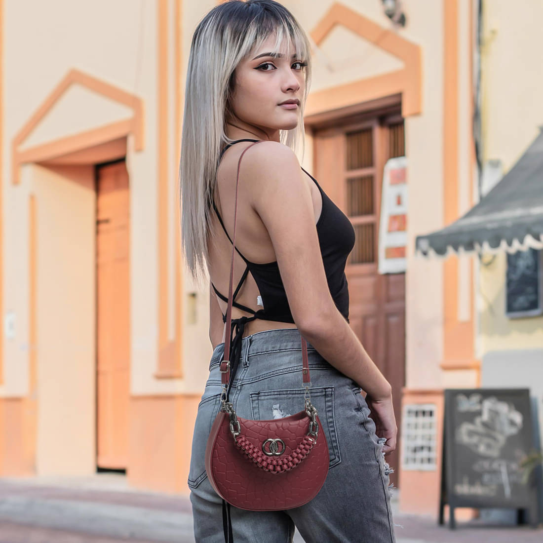     			NARIOX Sling Bag PU Set of 1 ( Maroon )