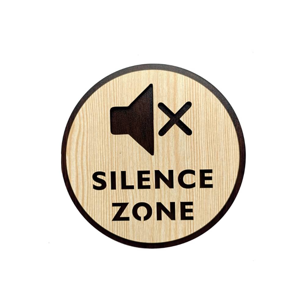 Premium MDF SILENCE ZONE Sign Board | Double Layer Wooden Quiet Area Signage | 6x6 Inch for Clinic, Office, School & Library Premium MDF SILENCE ZONE Sign Board | Double Layer Wooden Quiet Area Signage | 6x6 Inch for Clinic, Office, School & Library