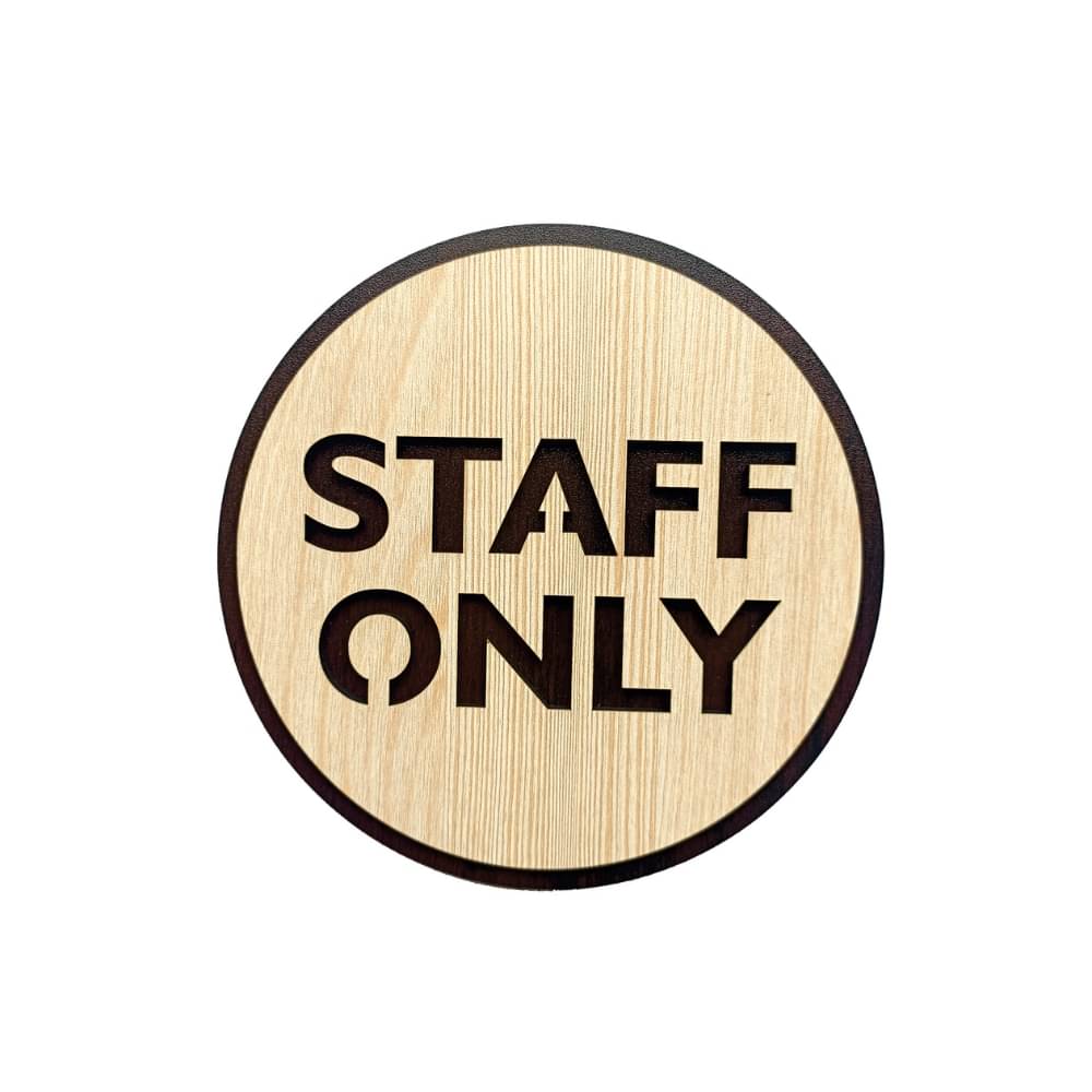     			Premium MDF STAFF ONLY Sign Board | Double Layer Wooden Restricted Access Door Sign | 6x6 Inch for Office, Shop & Commercial Use