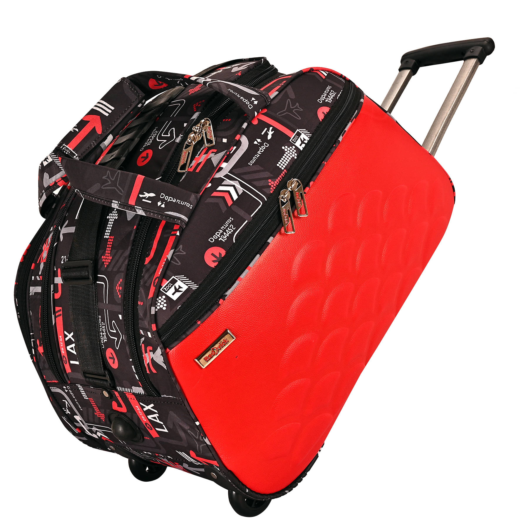     			Red vick 60 Ltrs Black Polyester Duffle Trolley