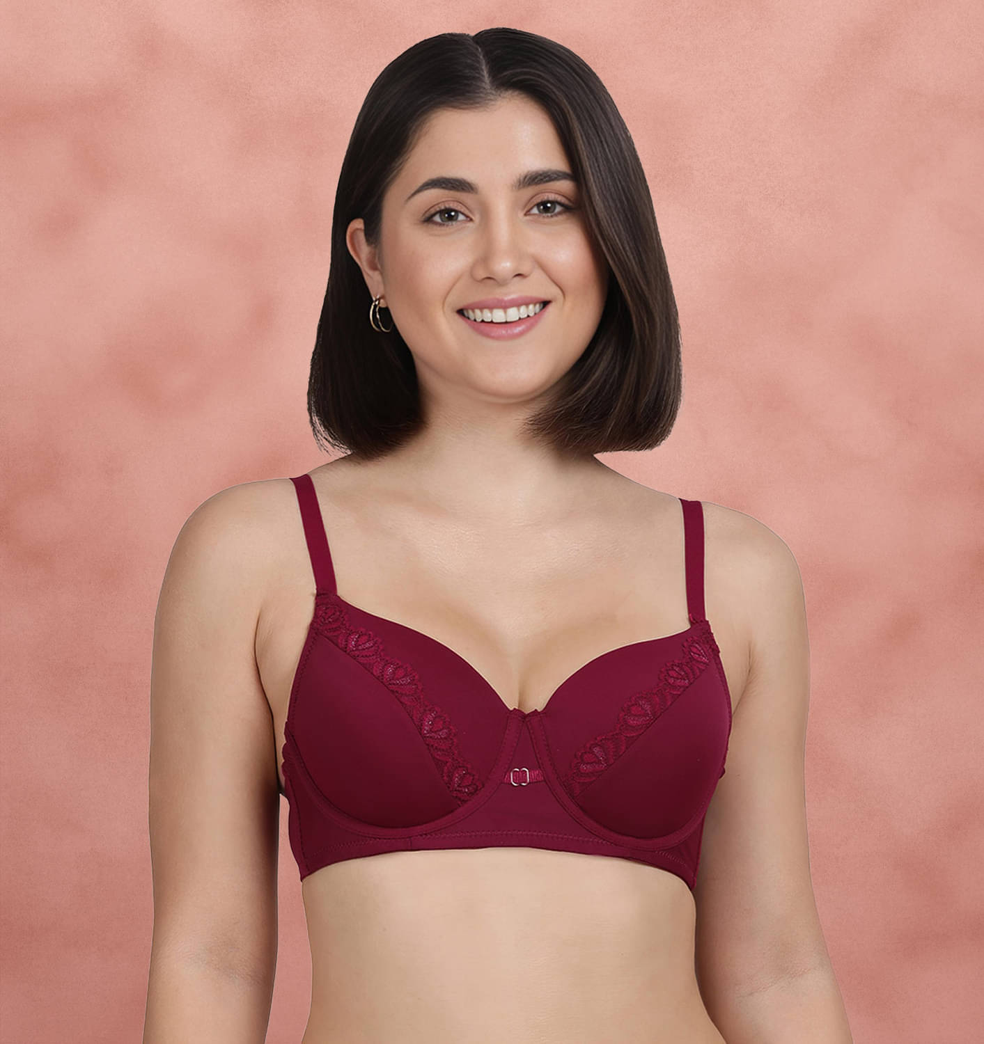 Susie Pack of 1 Nylon Lightly Padded T-Shirt Bra For Women ( Red ) Susie Pack of 1 Nylon Lightly Padded T-Shirt Bra For Women ( Red )
