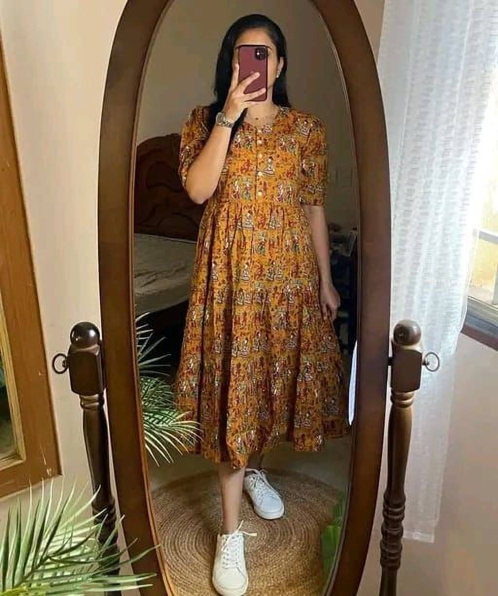     			THE LADIES FASHION Women Viscose Rayon Gown ( Yellow )