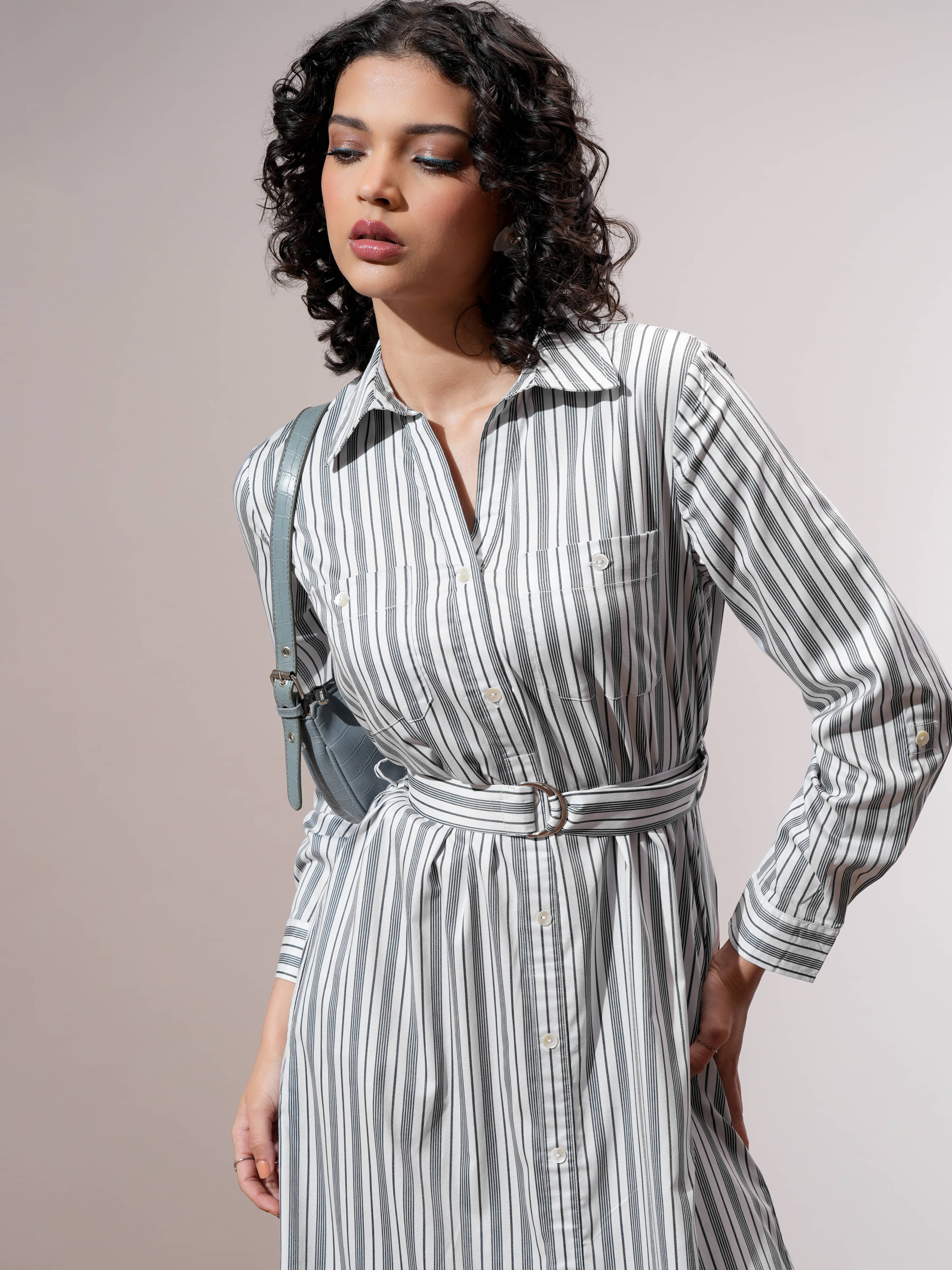     			Tokyo Talkies Women Polyester Blend Shirt Dress ( White )