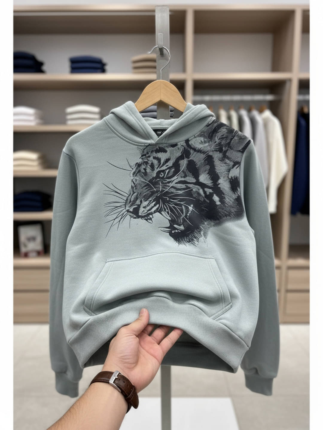 YONGE Fleece Hooded Men's Sweatshirt - Grey ( Pack of 1 ) YONGE Fleece Hooded Men's Sweatshirt - Grey ( Pack of 1 )