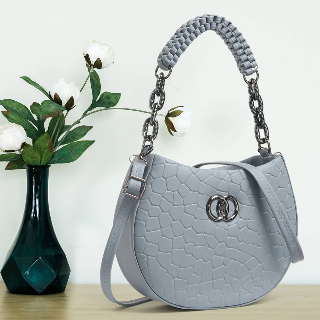     			Zaxcer Sling Bag PU Set of 1 ( Grey )