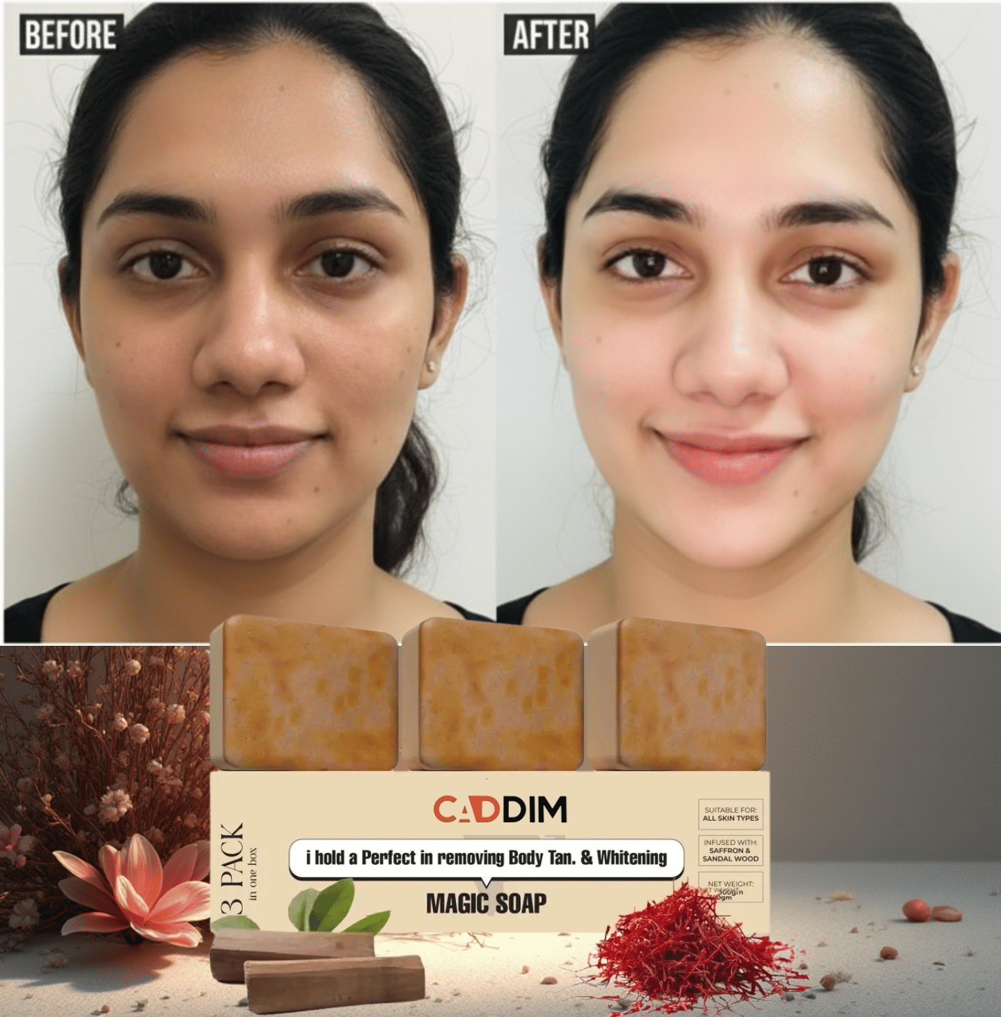 Caddim Naturals Skin Whitening GHARSOAPS Soap for All Skin Type ( Pack of 3 )
