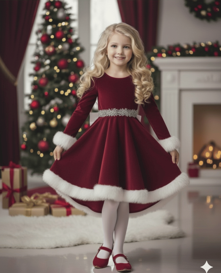 DS DRESSES Velvet Frock For Girls ( Pack of 1 , Maroon ) DS DRESSES Velvet Frock For Girls ( Pack of 1 , Maroon )