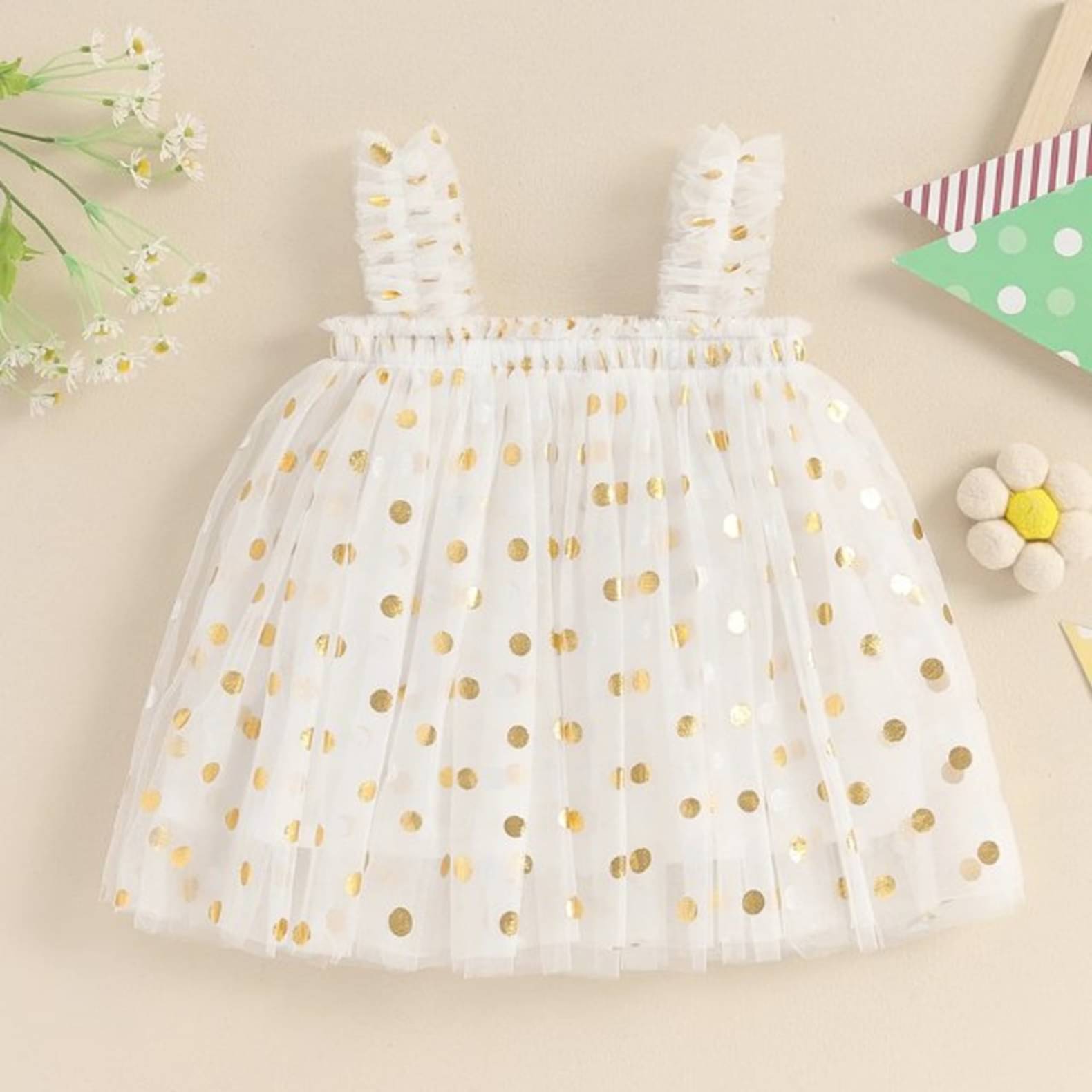 Deepkala Designer Net Frock For Girls ( Pack of 1 , White ) Deepkala Designer Net Frock For Girls ( Pack of 1 , White )