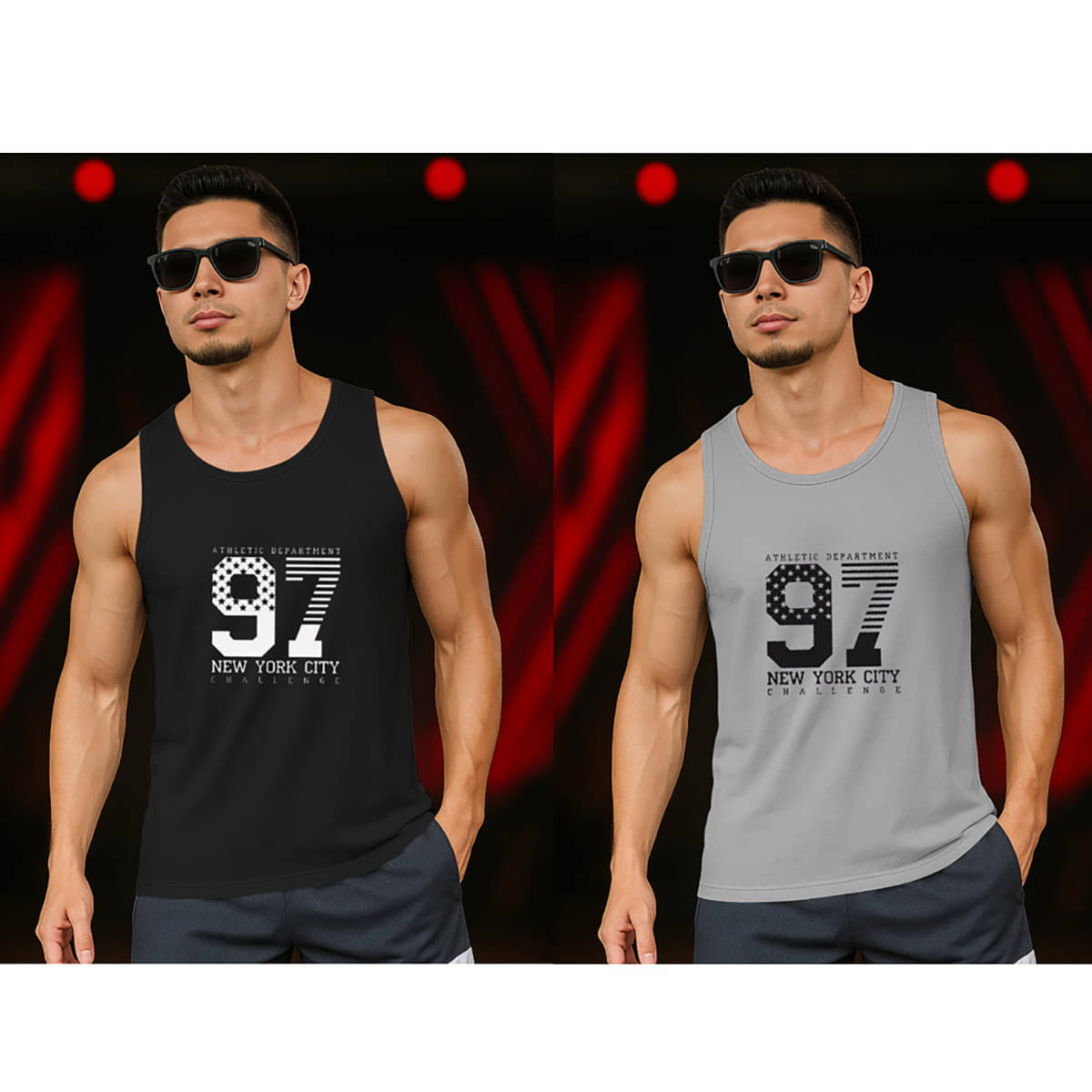     			ERRISH ENTERPRISES Pack of 2 Polyester Tank For Men ( Multicolor2 )