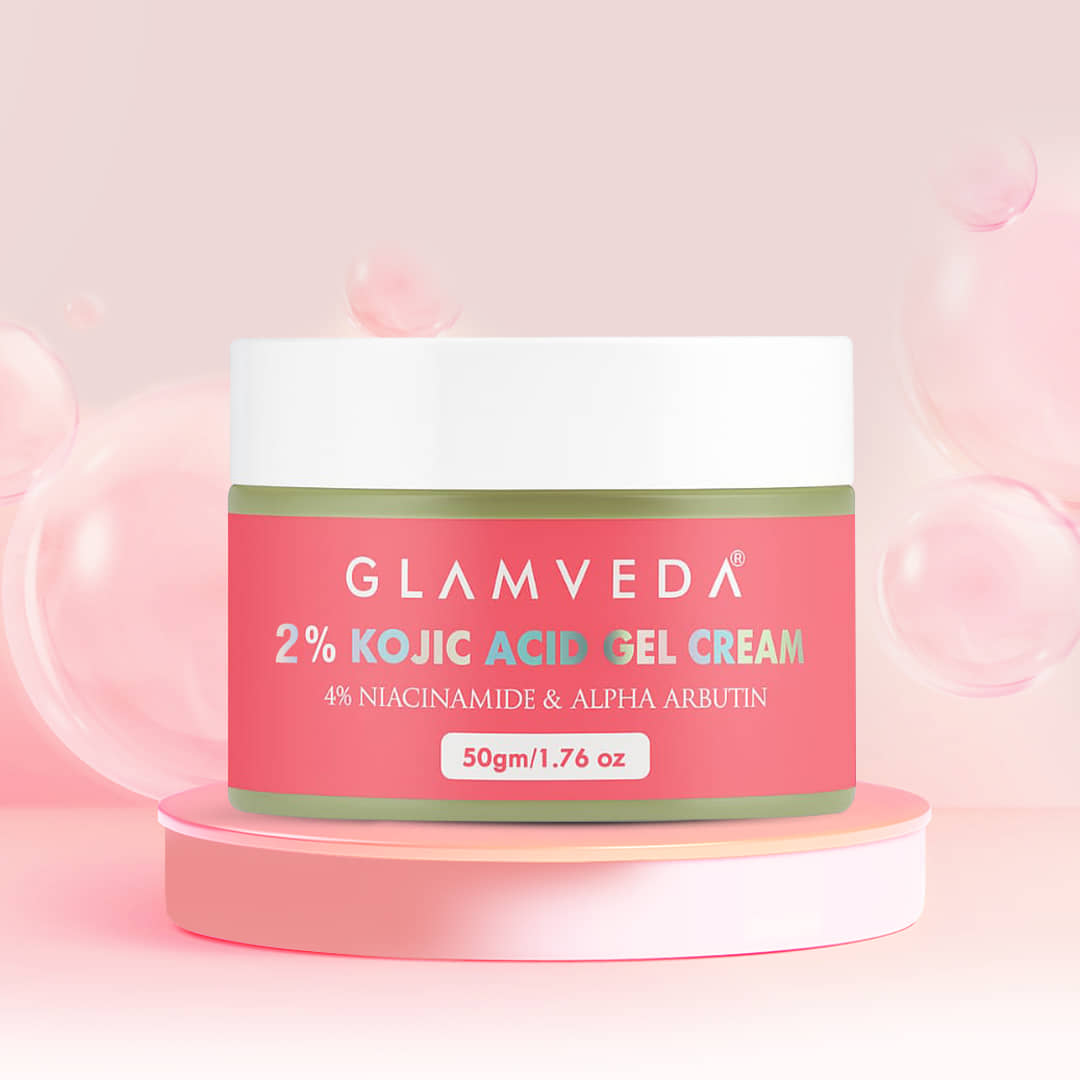 Glamveda 2% Kojic Acid Face Cream Brightening & Acne Scar Treatment Fades Dark Spot, 50g