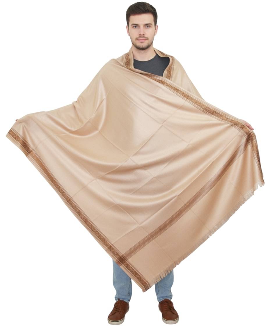     			KAVIM Beige Woolen Men's Shawls ( Pack of 1 )