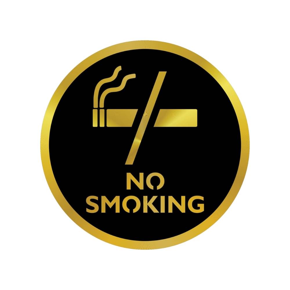     			NO SMOKING Sign Board for Shop & Office | Golden Acrylic Base with Raised MDF Letters | Safety Warning & Awareness Display Plate
