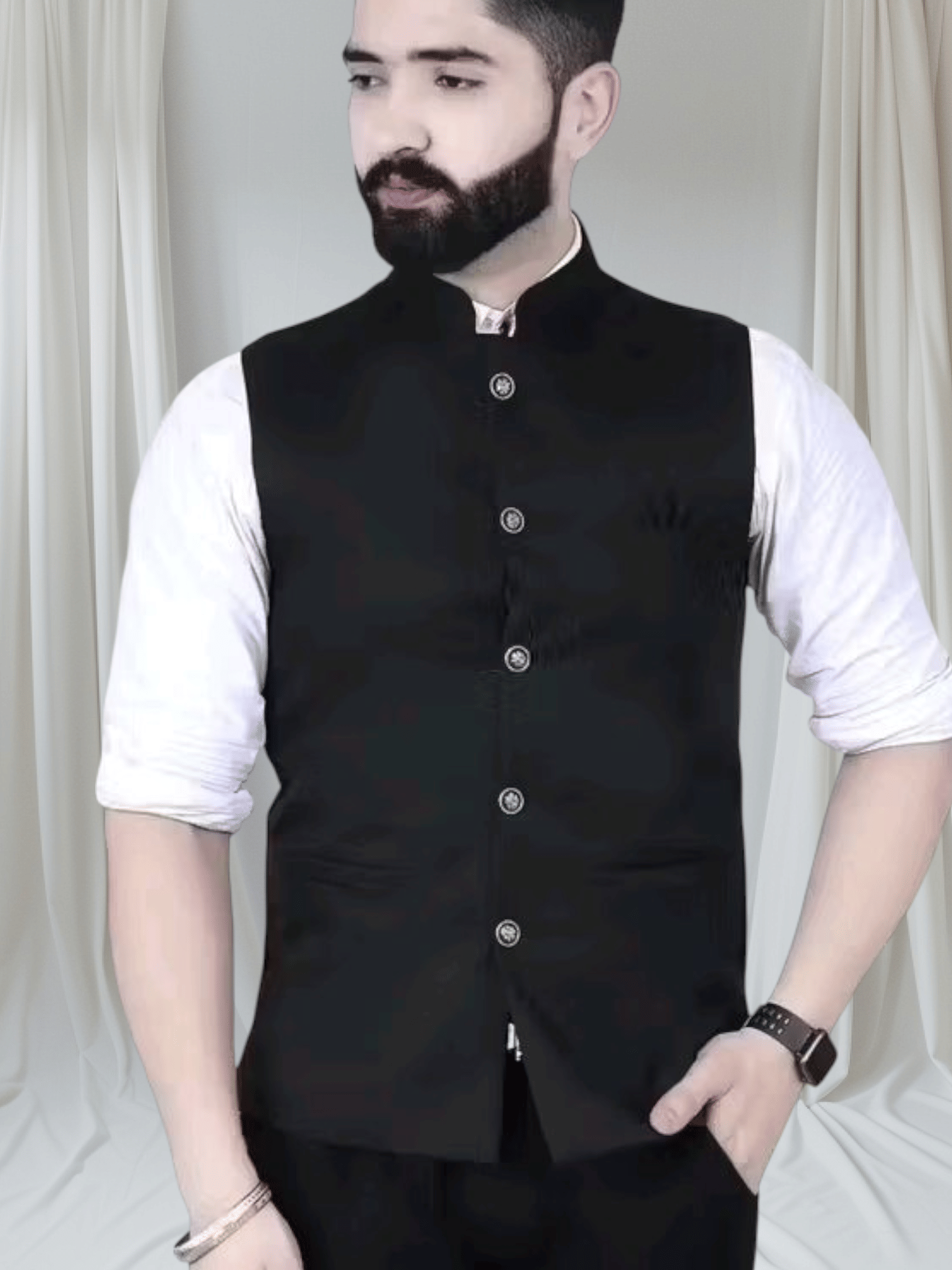 Nehru Jacket Black Cotton Men's Nehru Jacket ( Pack of 1 ) Nehru Jacket Black Cotton Men's Nehru Jacket ( Pack of 1 )