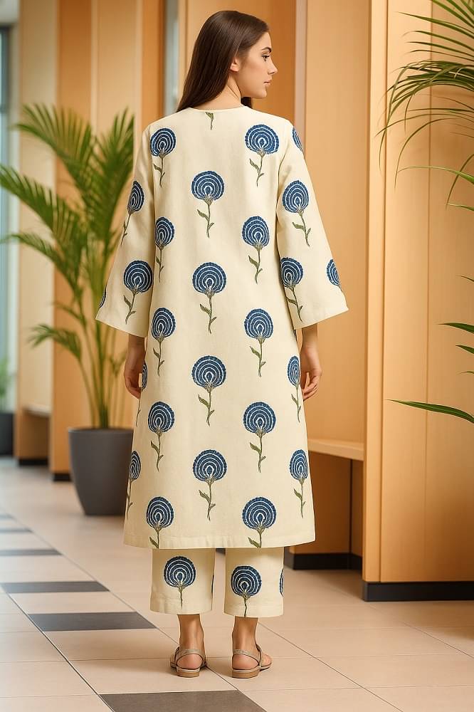     			Rahigomar Women Rayon Printed A-line Kurti With Palazzo ( Green )