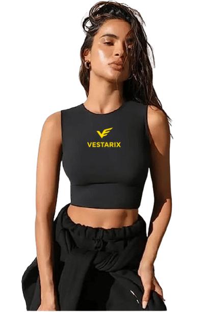 VESTARIX Women's Nylon Crop Top ( Black ) VESTARIX Women's Nylon Crop Top ( Black )