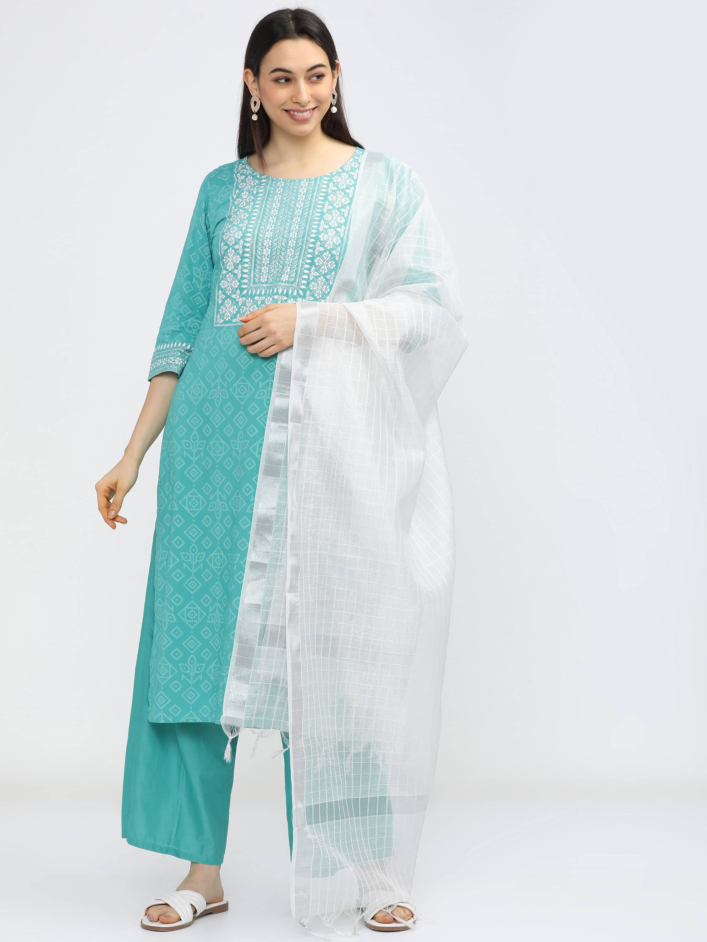 Vishudh Women Viscose Printed Straight Kurti With Palazzo ( Blue ) Vishudh Women Viscose Printed Straight Kurti With Palazzo ( Blue )