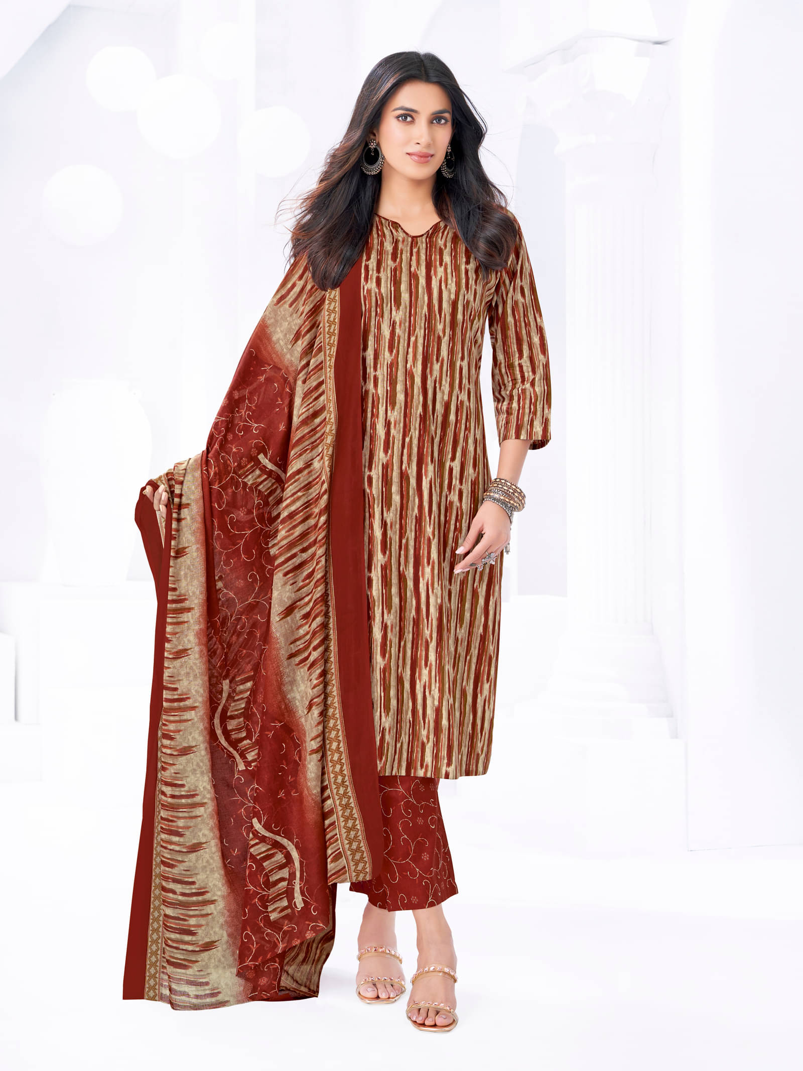 shree jeenmata collection Women Cotton Printed A-line Kurti With Pants ( Multicoloured ) shree jeenmata collection Women Cotton Printed A-line Kurti With Pants ( Multicoloured )