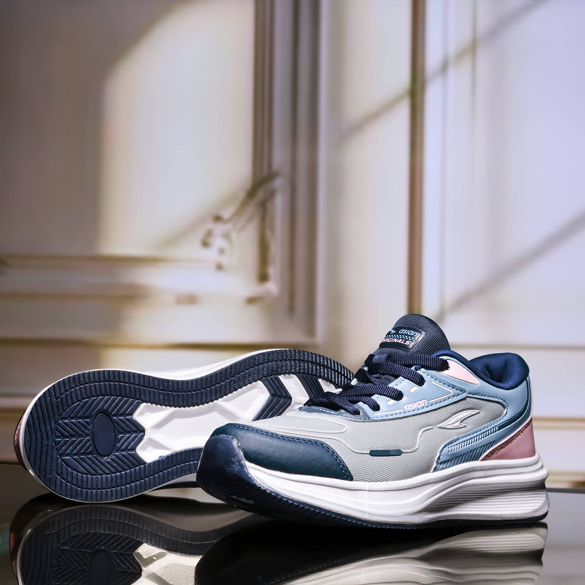     			ASIAN - Light Grey Women's Running Shoes