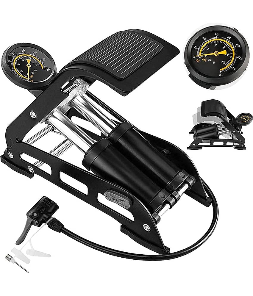 Bhavyta Double Cylinder Portable High Pressure Foot Air Pump Compressor for Car and Bike Air Pump for Motorbike,Cars,Bicycle,for Football,Cycle Pumps for Bicycle,car air Pump for tubeless. - Sports and Fitness Equipment | Buy online on ZillyBuy