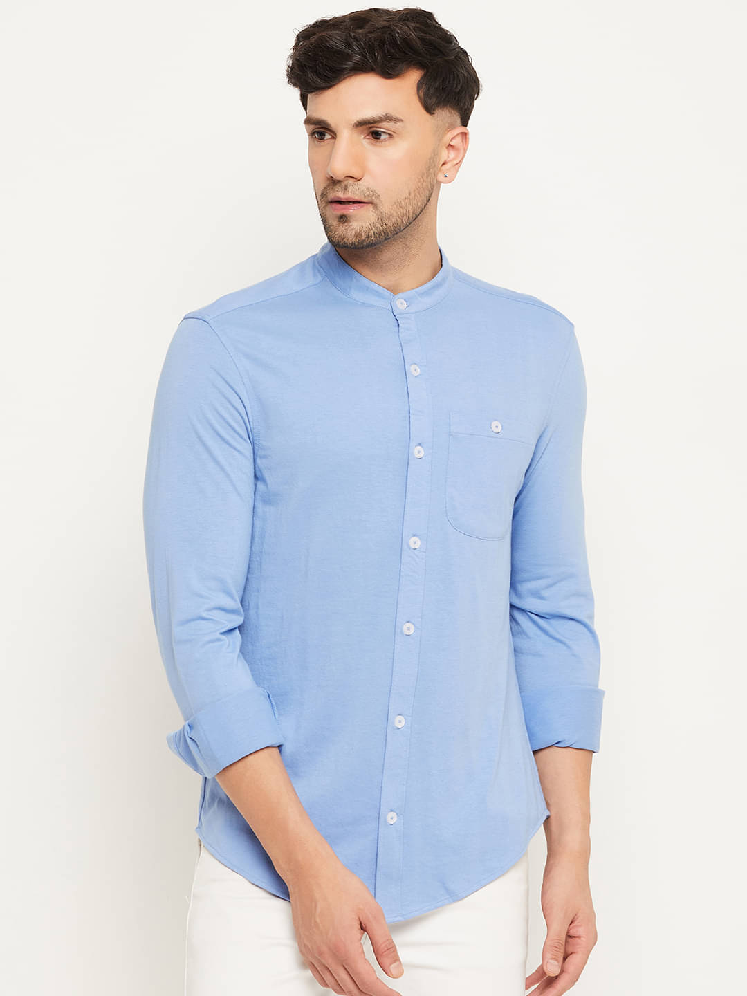    			Club York Cotton Blend Regular Fit Solids Full Sleeves Men's Casual Shirt - Light Blue ( Pack of 1 )