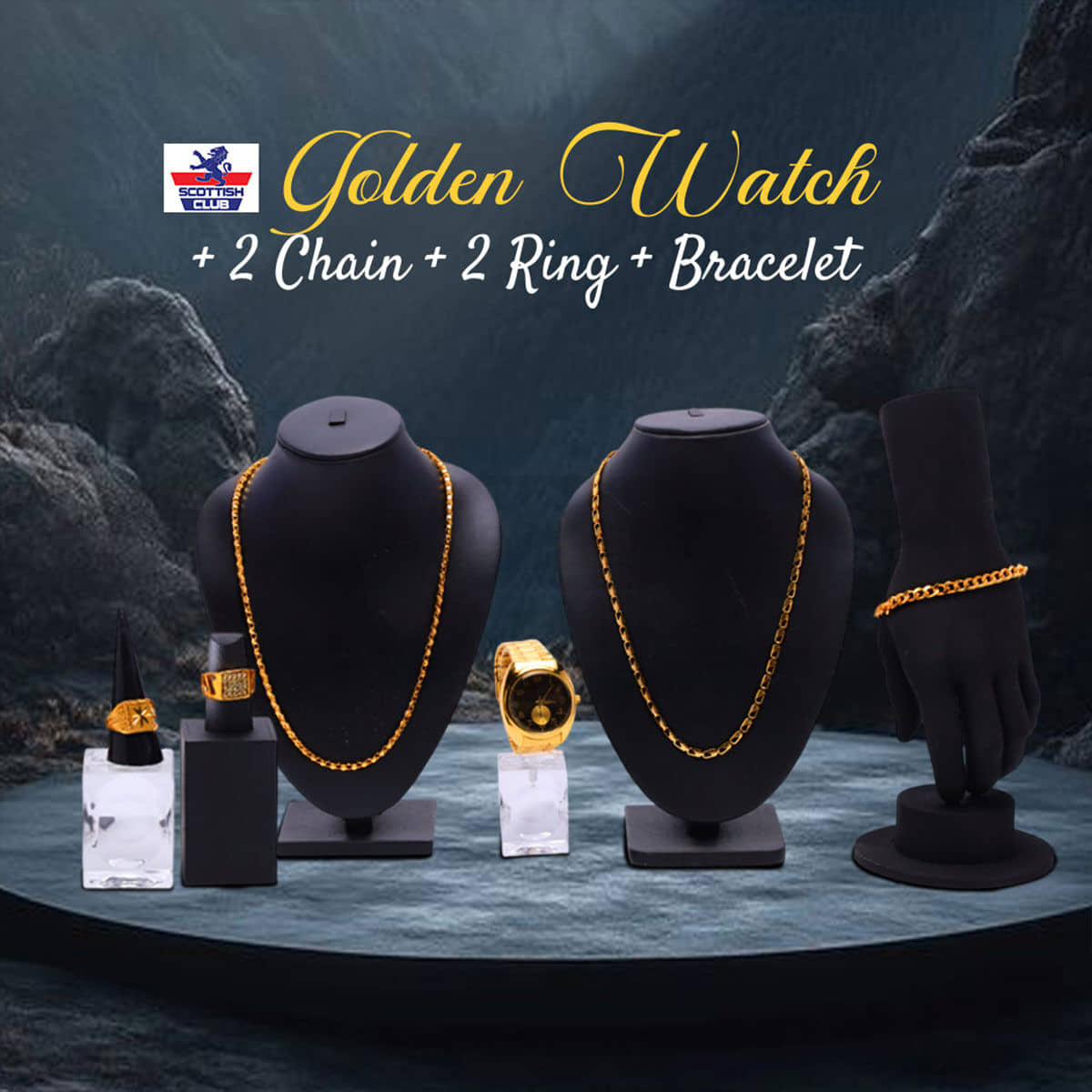 Fadiso Fashion Gold Stainless Steel Analog Men's Watch