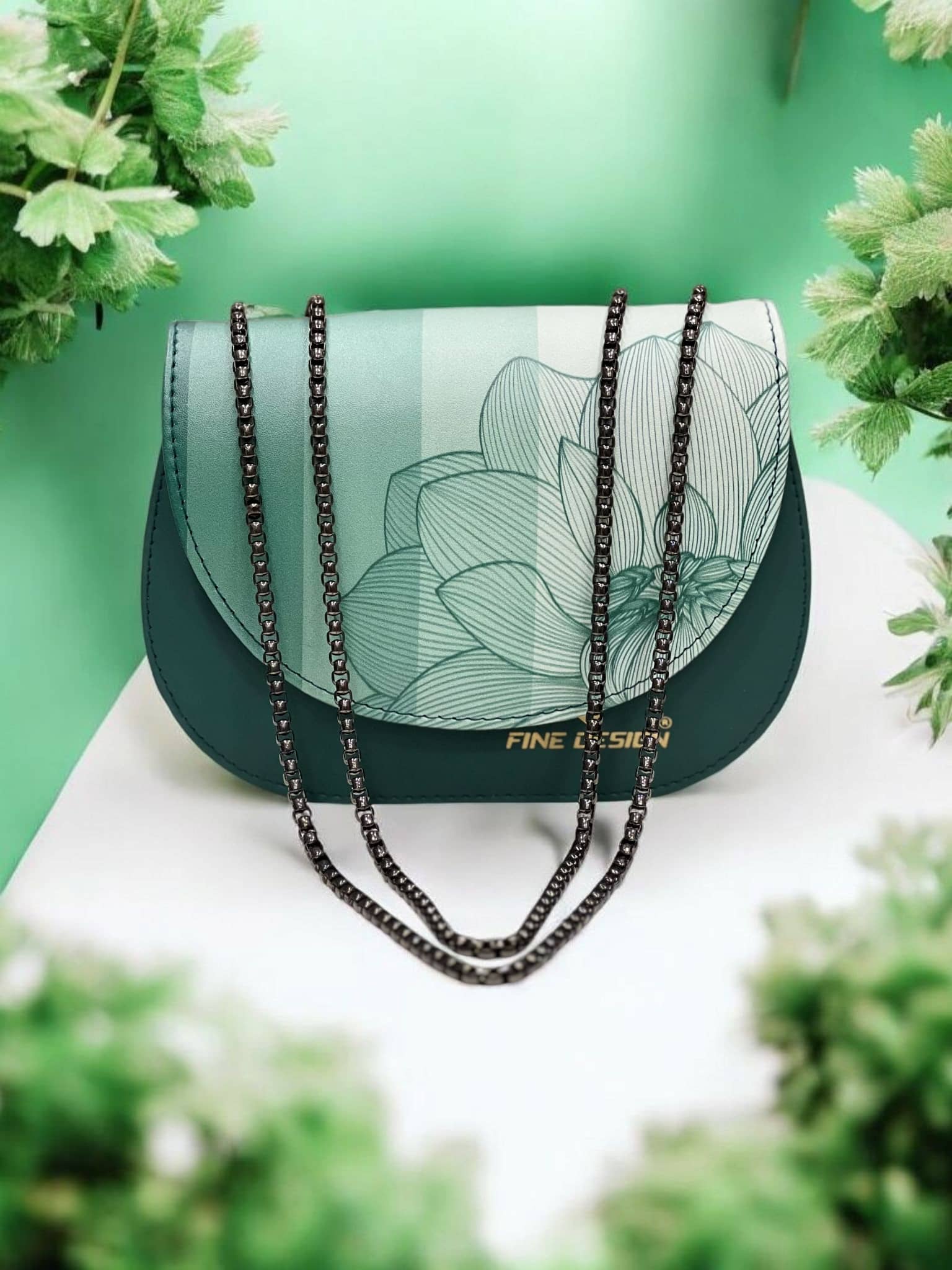 Fine Design Sling Bag PU Set of 1 ( Green ) - Handbags | Buy online on ZillyBuy