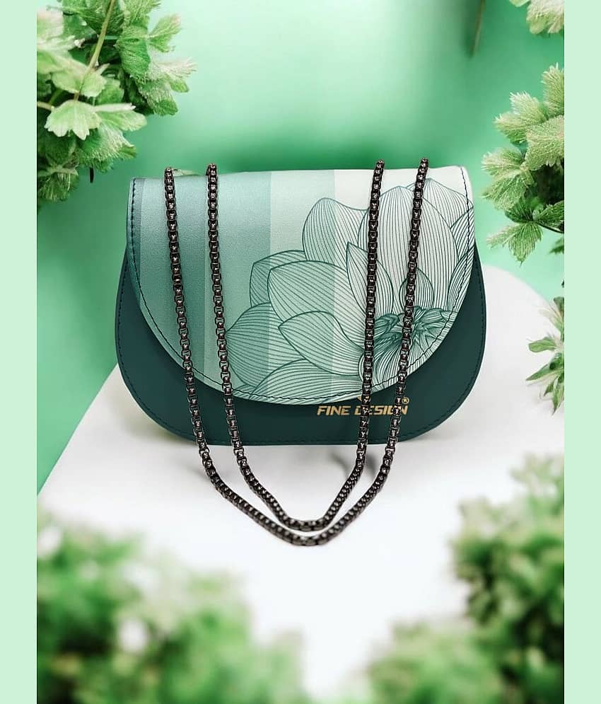 Fine Design Sling Bag PU Set of 1 ( Green ) - Handbags | Buy online on ZillyBuy