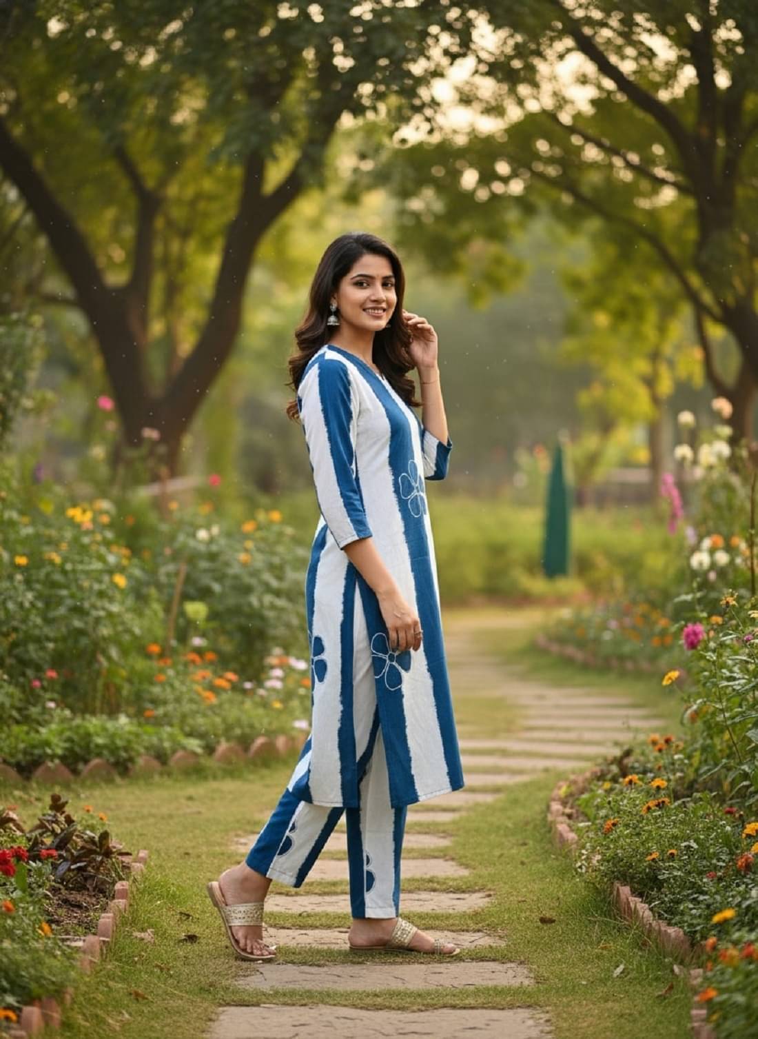 Gobya Women Rayon Printed Straight Kurti With Pants ( Blue ) Gobya Women Rayon Printed Straight Kurti With Pants ( Blue )