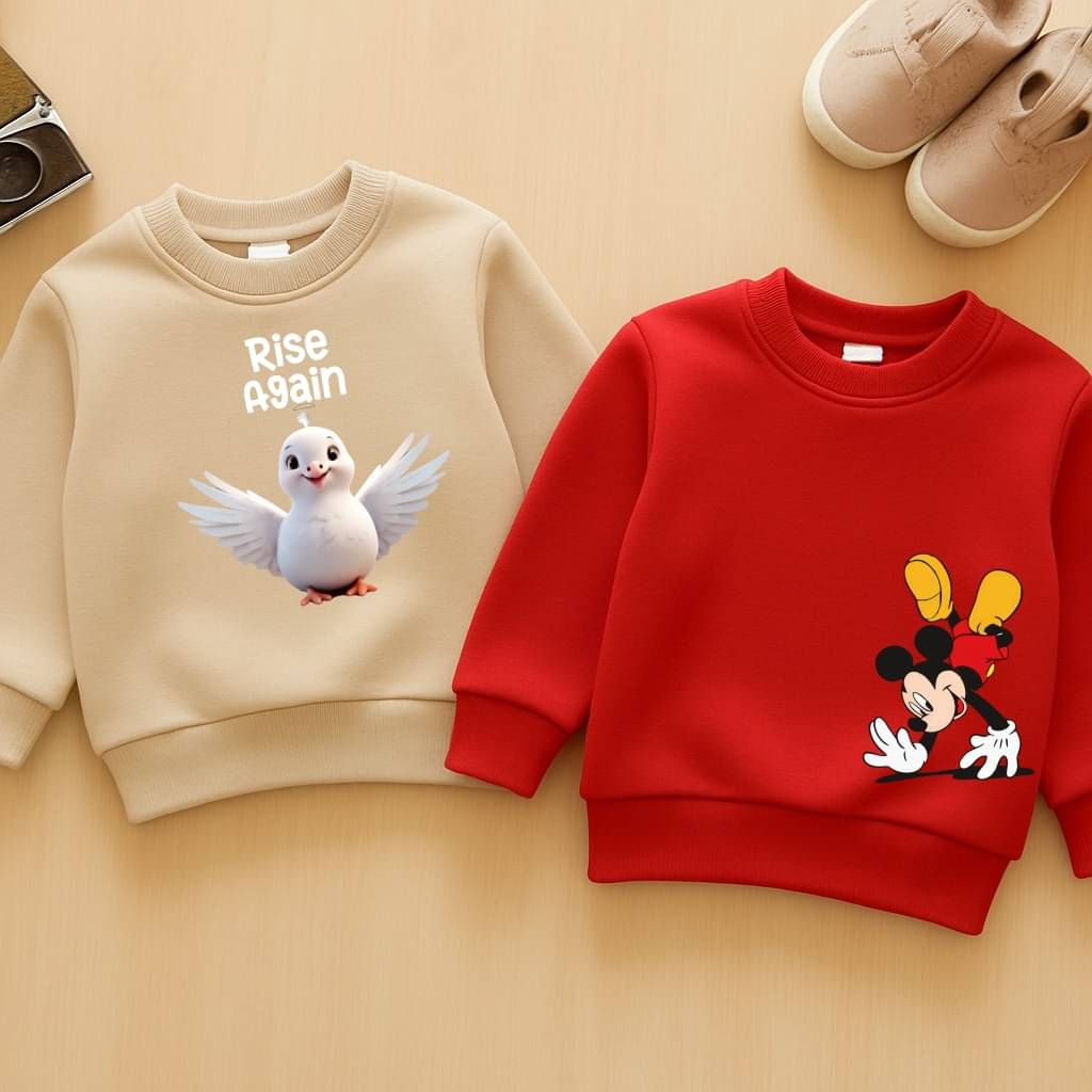     			INDROXY Pack of 2 Boys Fleece Sweatshirt ( Multicolor 2 )